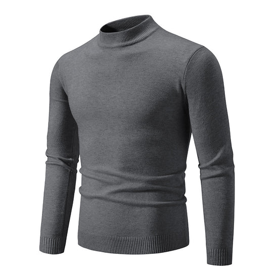 Herren Feinstrickpullover mit hohem Kragen und elastischen Bündchen R&B
