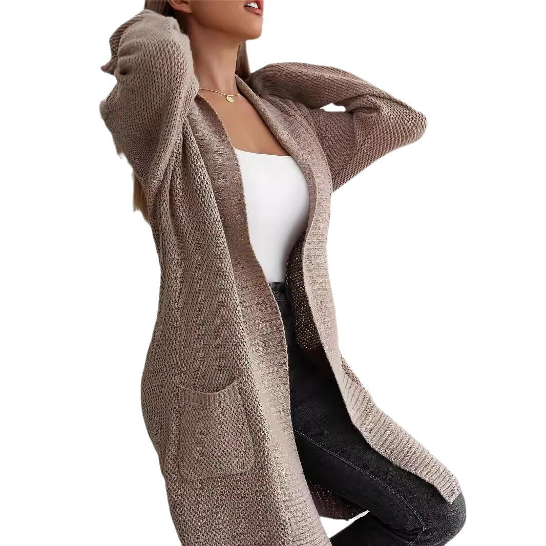 Damen Strickjacke mit offener Vorderseite und lässigem Schnitt R&B