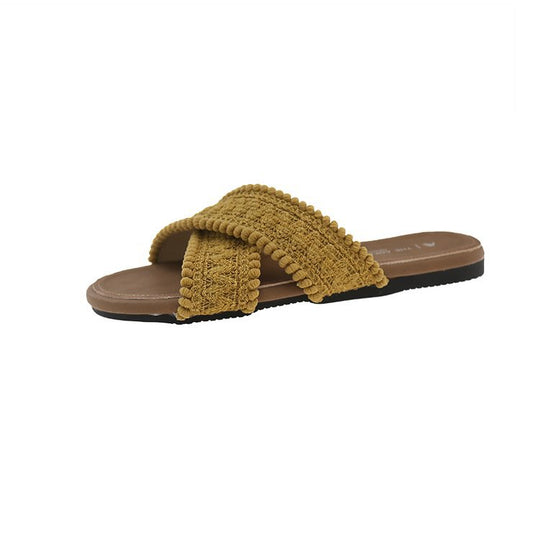Damen modische Sandalen mit Pompons R&B