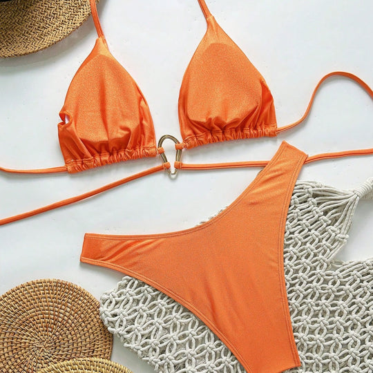 Damen Triangel-Bikini mit eleganten Kettenakzenten R&B