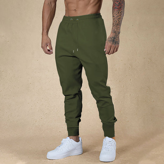 Herren nan athletische Frottee-Jogginghose mit hohem Bund Kordelzug und schmal zulaufenden Rippbündchen R&B