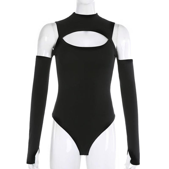 Damen Eleganter Bodysuit mit raffiniertem Ausschnitt und langen Ärmeln R&B