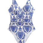 Damen eleganter Einteiler Badeanzug mit romantischem Blumenmuster R&B