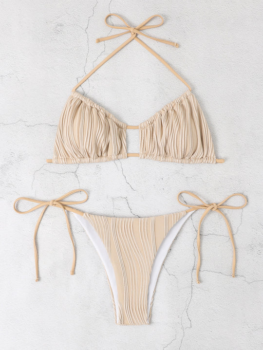 Damen Triangel-Bikini-Set mit raffinierten Rüschendetails R&B