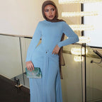 Damen Elegantes Maxikleid mit Drapierungsdetails und langem Arm