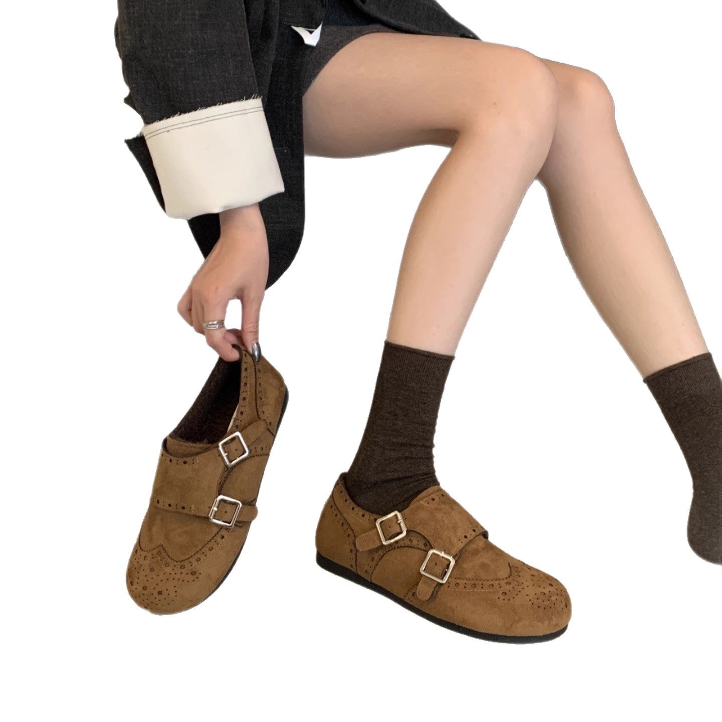Damen Mokassins mit doppeltem Riemen und softer Innensohle R&B
