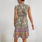 Damen Sommerliches Midikleid mit verspieltem Blumenmuster und lässigem Schnitt R&B