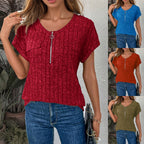 Frauen Rippentaschen Zip-Up Top R&B
