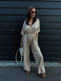 Damen eleganter Jumpsuit mit lockerem Schnitt R&B