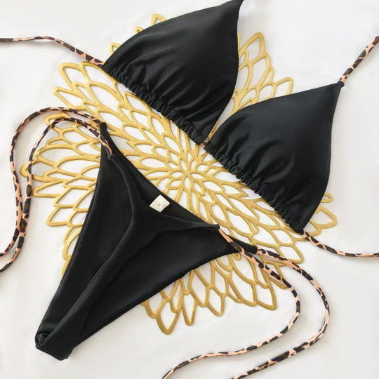 Damen Bikini-Set mit trendigem Animal-Print und modischem Schleifen-Detail R&B