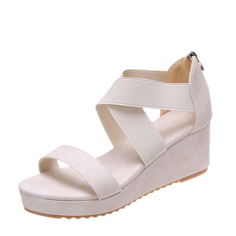 Damen Wedge-Sandalen mit elegantem Kreuzband-Design und komfortablem Fußbett R&B