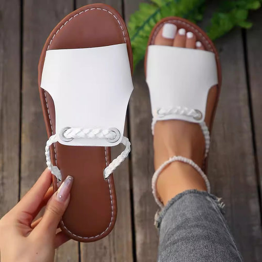 Damen modische Slipper mit geflochtenem Detail R&B