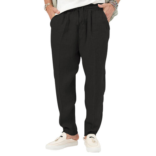 Herren Leichte Leinenhose mit elastischem Bund und praktischen Eingrifftaschen R&B