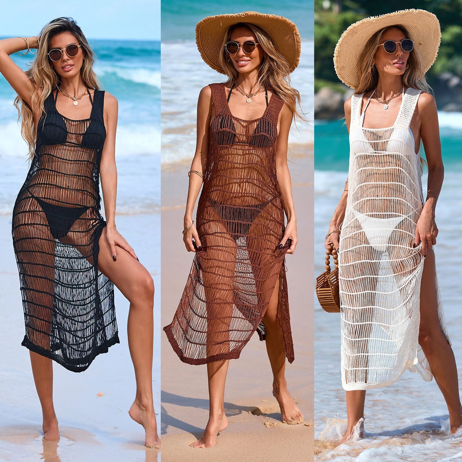 Damen Häkel-Strandkleid R&B