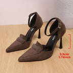 Damen Elegante High-Heel Sandalen mit verstellbarem Knöchelriemen R&B