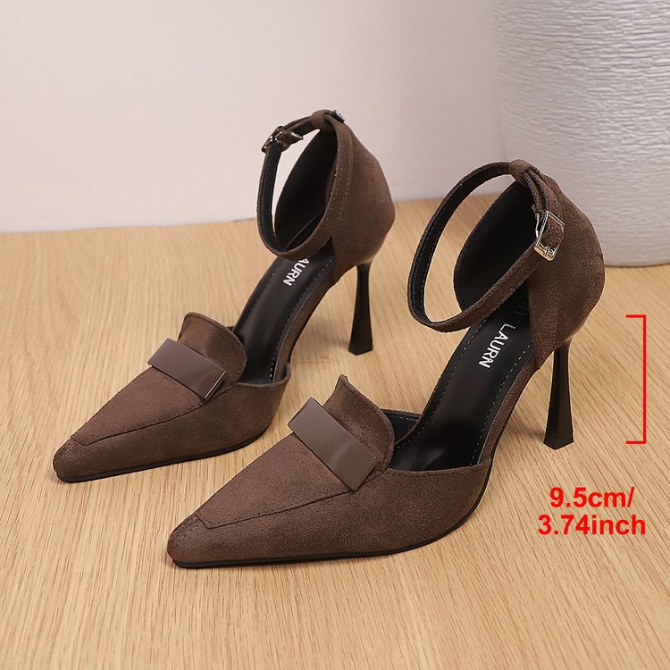 Damen Elegante High-Heel Sandalen mit verstellbarem Knöchelriemen R&B
