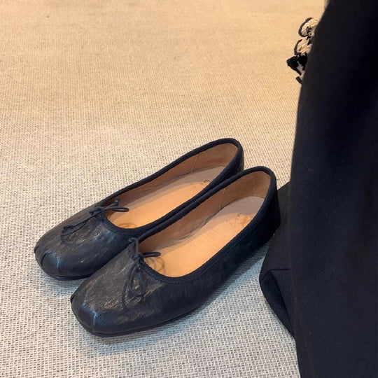 Damen Ballerinas mit quadratischer Zehenform und elegantem Riemenverschluss R&B