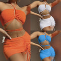 Damen Cropped Top mit verspieltem Wickelrock R&B