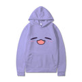 Damen Kapuzenpullover mit fröhlichem Cartoon-Gesicht und bequemer Passform
