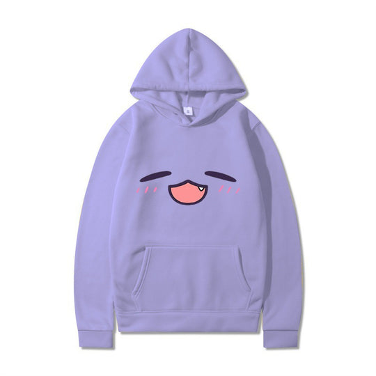 Damen Kapuzenpullover mit fröhlichem Cartoon-Gesicht und bequemer Passform R&B