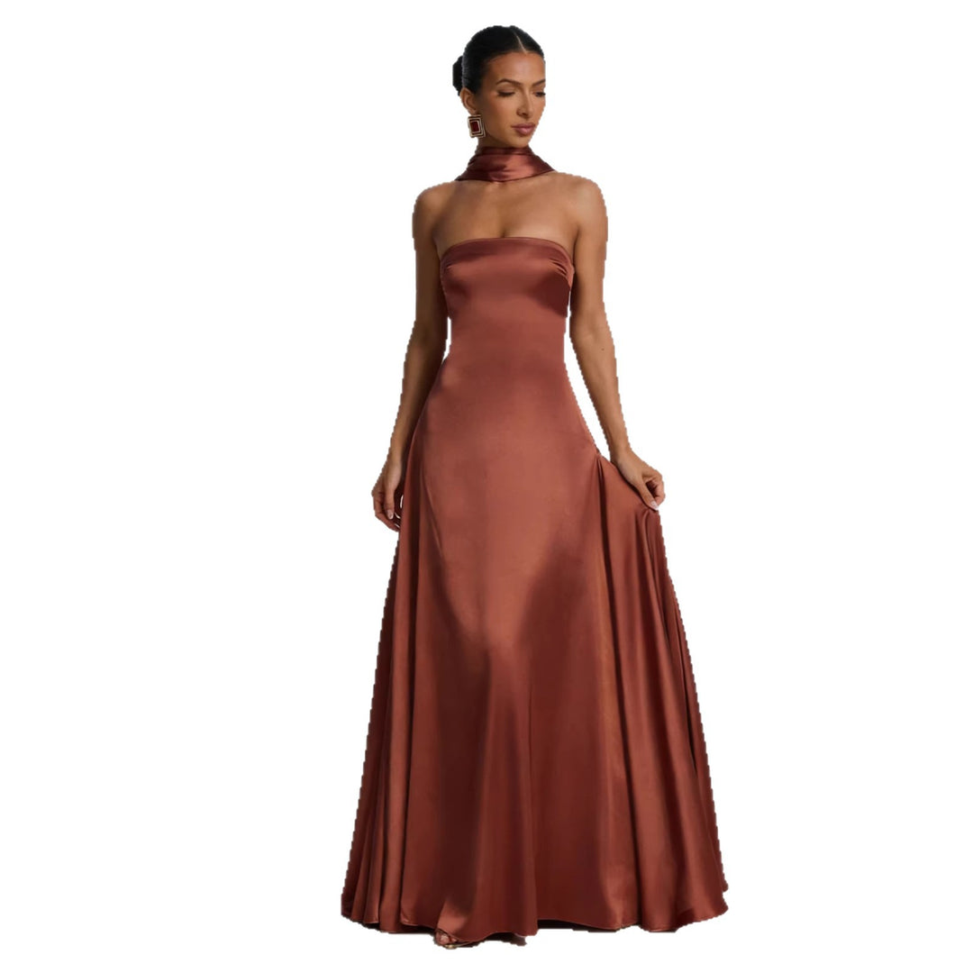 Damen Elegantes und schulterfreies Abendkleid mit fließendem Fall R&B