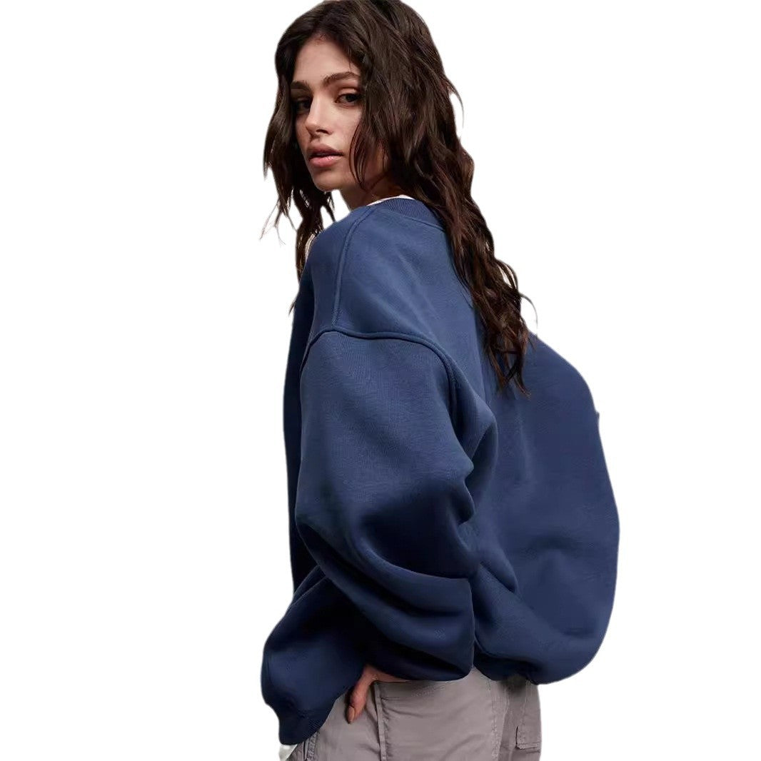 Damen Oversized Sweatshirt im lässigen Stil mit übergroßen Ärmeln und elastischen Bündchen R&B