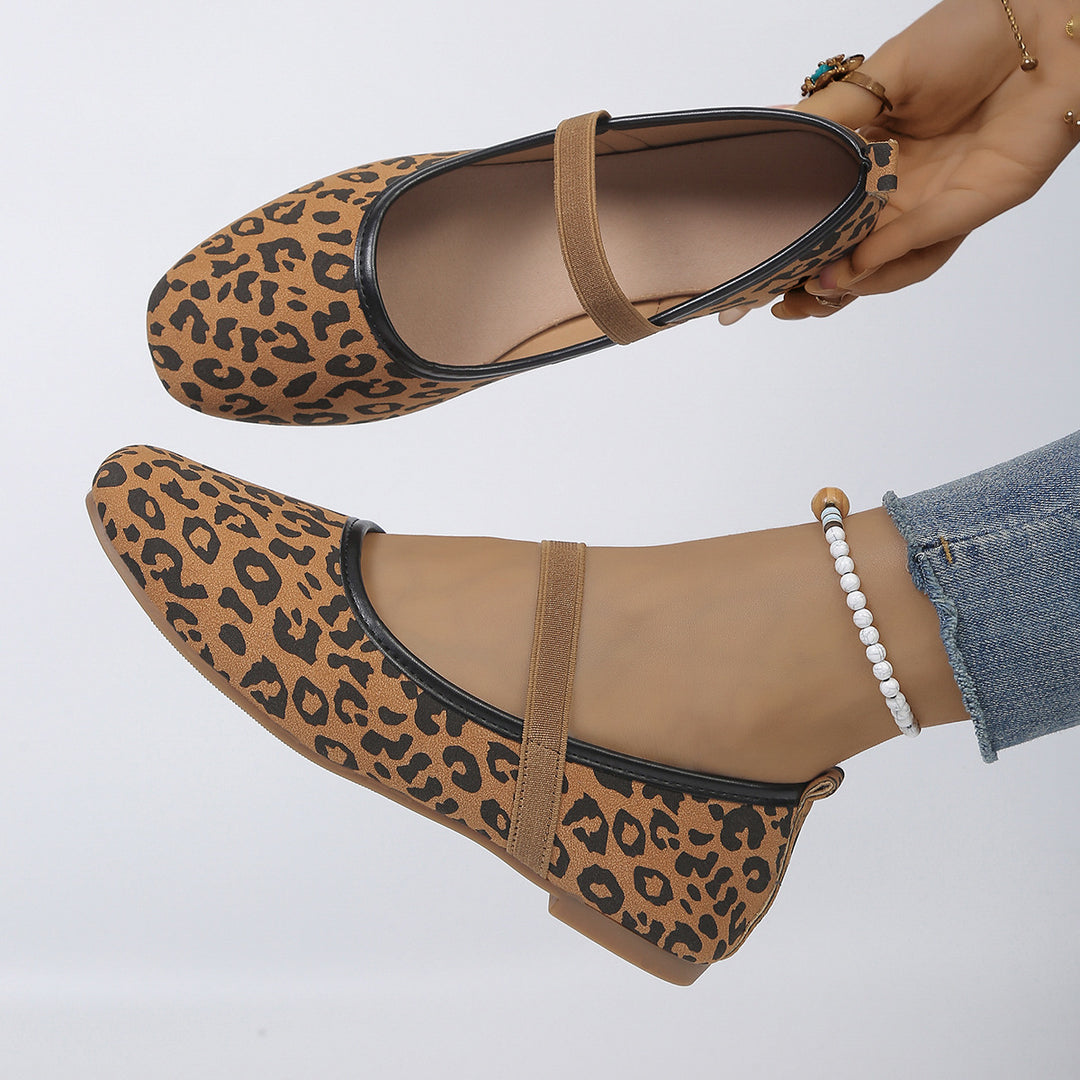 Damen bequeme Ballerinas mit elastischem Riemen R&B