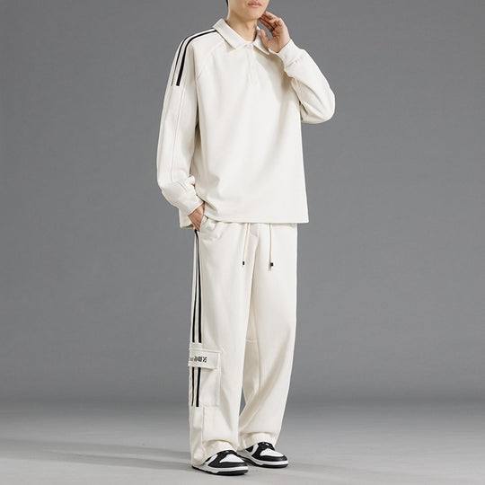 Herren Sportliches Freizeit-Set mit hohem Kragen und praktischen Taschen R&B