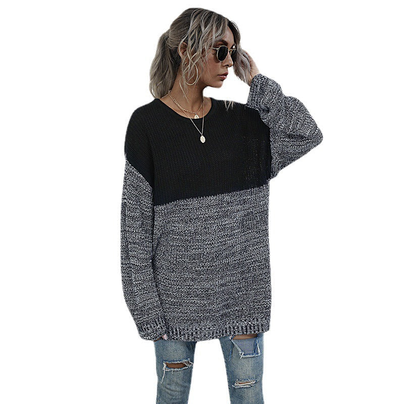 Damen Oversized Strickpullover mit modernem Farbverlauf R&B