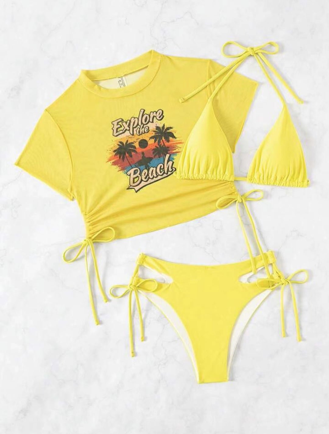 Damen Set mit Crop-Top und Triangel-Bikini R&B