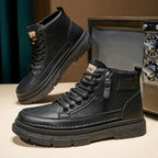 Damen modische Schnürstiefel mit Reißverschluss