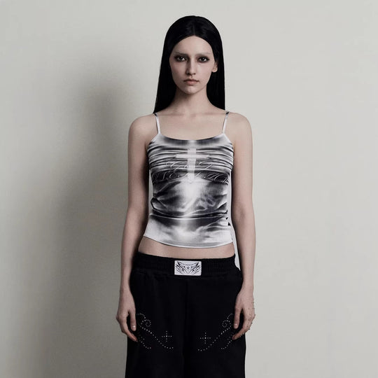 Damen lässiges Tanktop mit kreativem Grafikdesign R&B