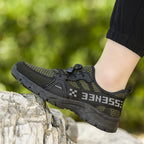 Damen Sportliche Mesh-Sneaker mit druckdämpfender Sohle und elastischem Schnürsystem R&B