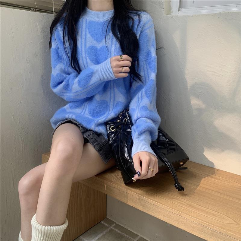 Damen kuscheliger Pullover mit abwechslungsreichem Muster und lässigem Schnitt R&B
