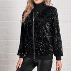 Damen Glamouröse Pailletten-Bomberjacke R&B