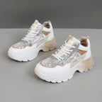 Damen Trendige Chunky Sneakers mit glitzernden Akzenten und ausgeprägtem Sohlenprofil R&B