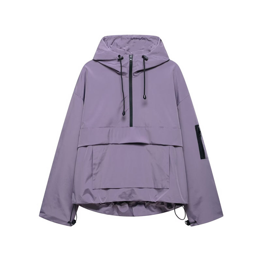 Damen funktionale Kapuzenjacke mit praktischen Taschen und verstellbarem Saum R&B
