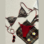 Damen Triangel-Bikini mit animalischem Muster und verstellbaren Trägern R&B