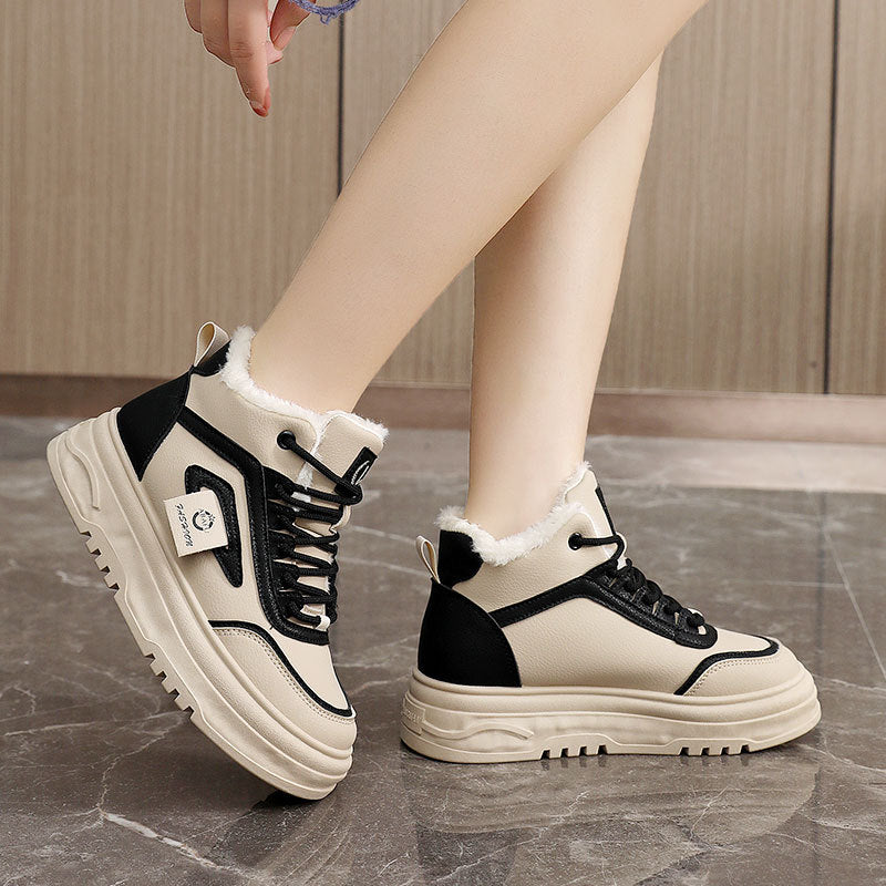Damen Warmgefütterte High-Top Sneakers mit sportlichem Design R&B