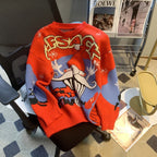 Damen festlicher Pullover mit Weihnachtsmotiv und Rundhalsausschnitt R&B