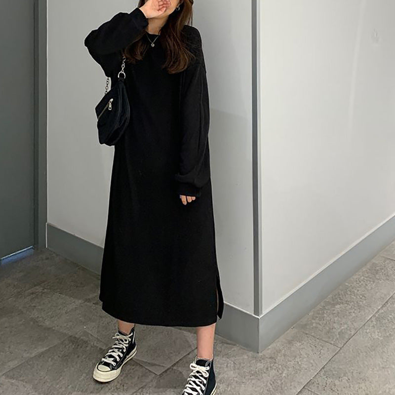 Damen Elegantes Maxikleid mit langen Ärmeln und strukturiertem Design R&B