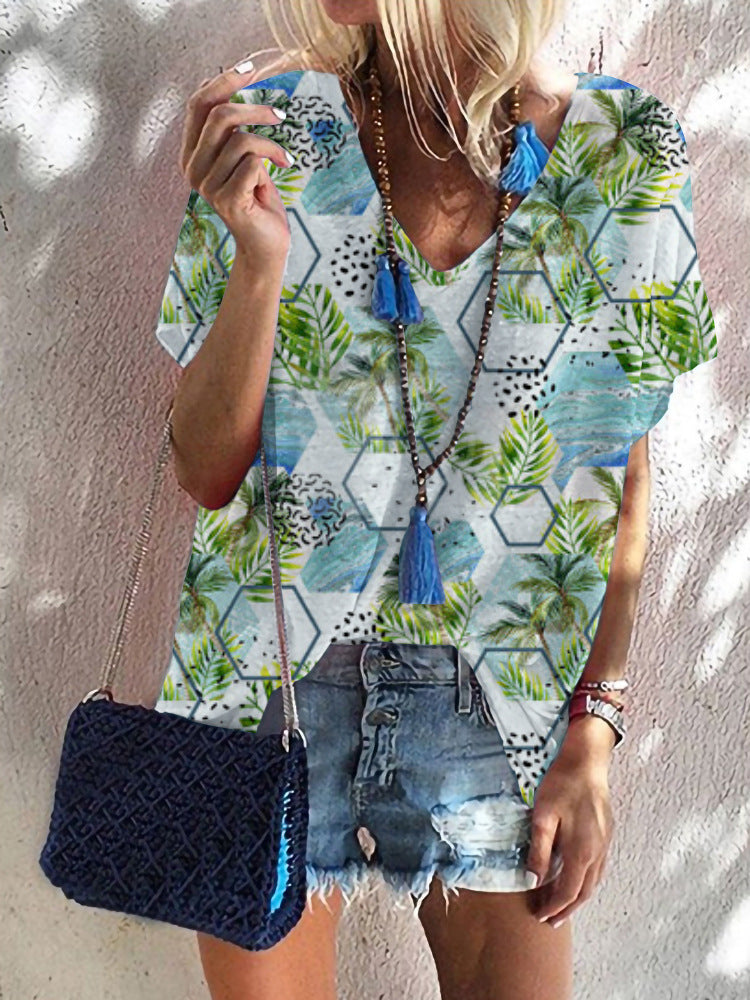 Damen Blütenmuster Sommerbluse R&B