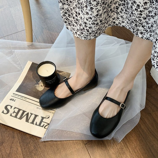 Damen elegante Ballerinas mit Schnallen-Detail R&B