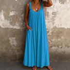 Damen Maxi-Kleid mit trägerloser Passform und luftiger Silhouette R&B