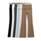 Damen Hochtaillierte Bootcut-Leggings mit Rüschendetails