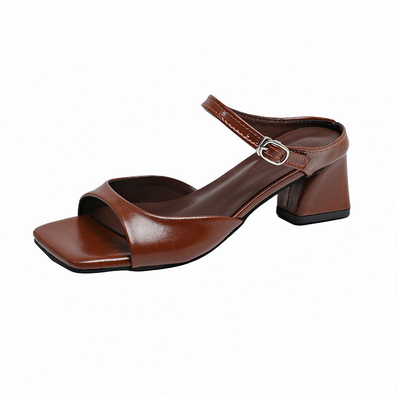 Damen Slingback-Sandaletten mit quadratischer Zehenpartie und komfortablem Blockabsatz R&B