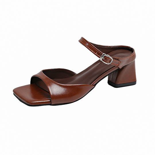 Damen Slingback-Sandaletten mit quadratischer Zehenpartie und komfortablem Blockabsatz R&B