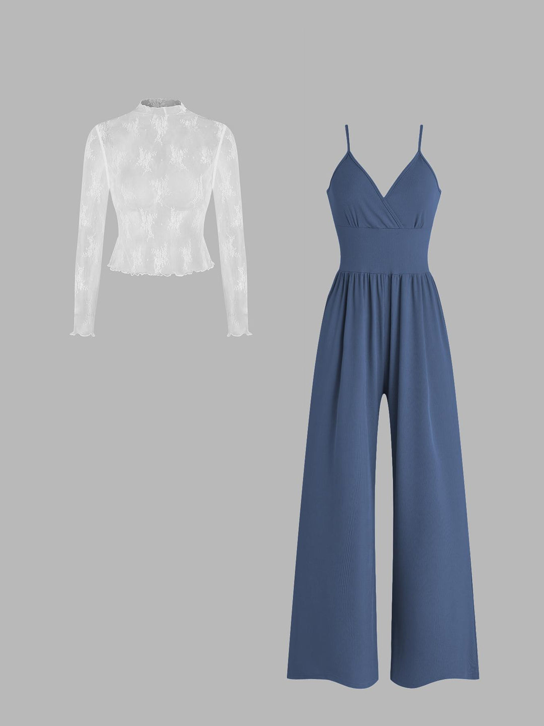 Damen elegantes und figurbetontes Jumpsuit-Set R&B
