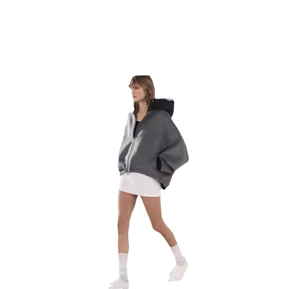 Damen Oversized Sweatjacke mit voluminösen Ärmeln und bequemen Taschen R&B