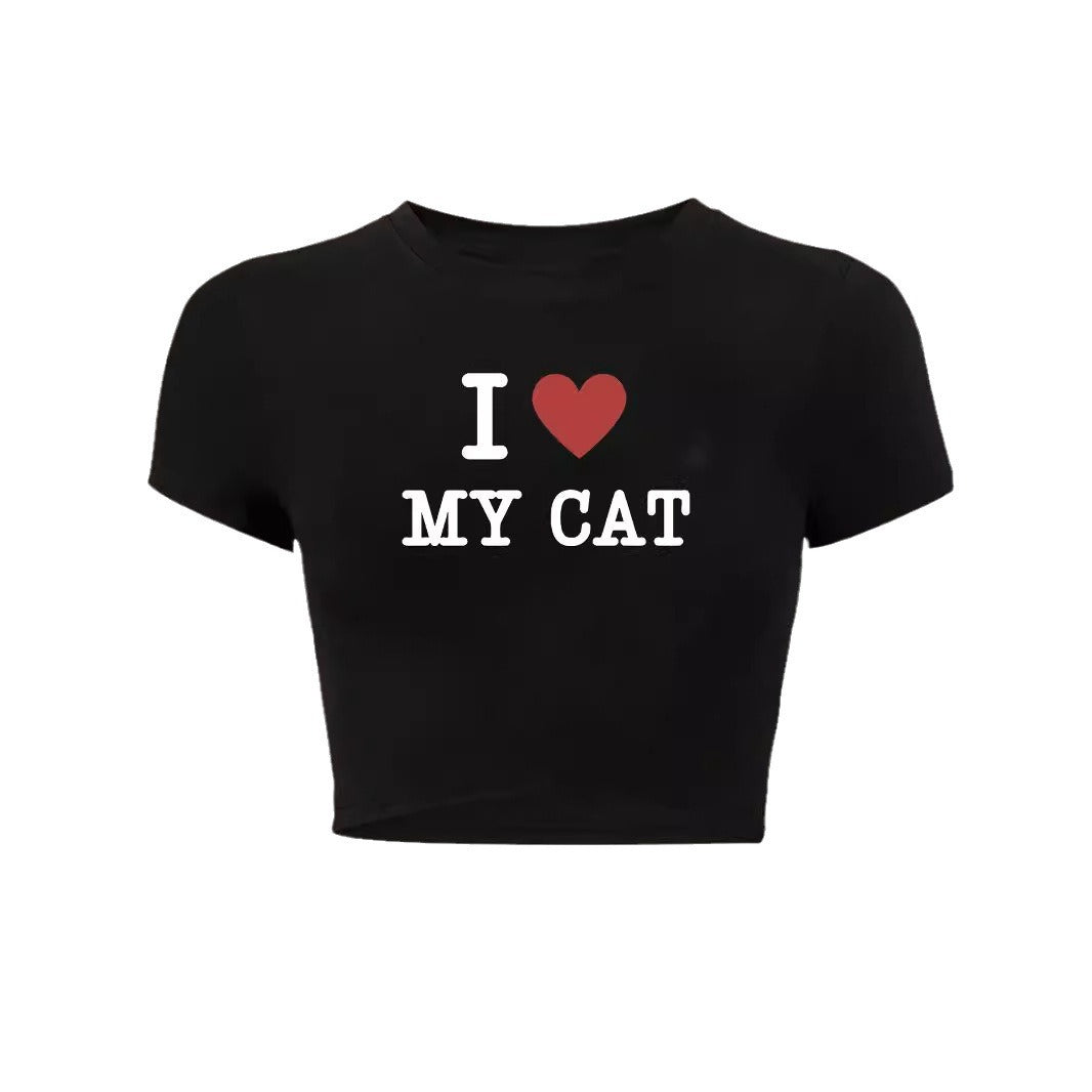 Damen Crop-Top mit auffälligem Schriftzug R&B